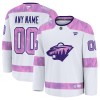 Minnesota Wild Hockeydrakt Custom Fanatics Hockey Fights Cancer Practice 2024-25 Hvit - Herre